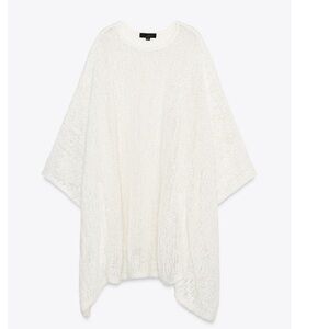 Zara Knit Poncho White Sweater